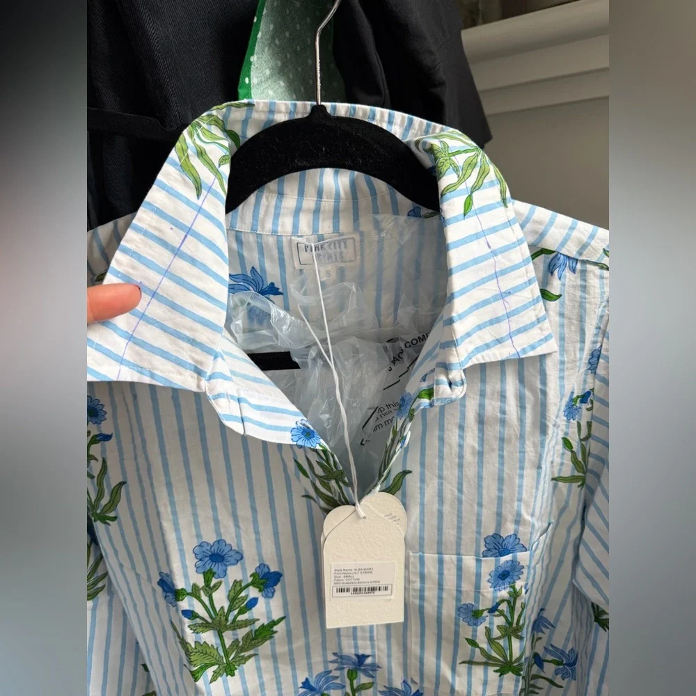 Pink City Prints Lily Stripe Alba Shirt - Small - Picture 7 of 9